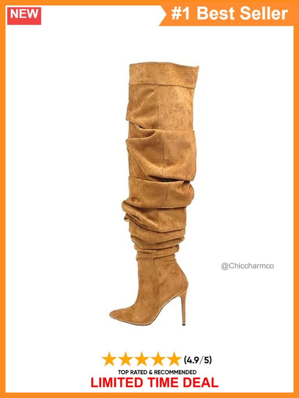 Pointed Toe Stiletto Heel Over The Knee Boots Denim Pleated Thigh High